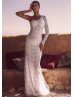 One Shoulder Lace Wedding Dress